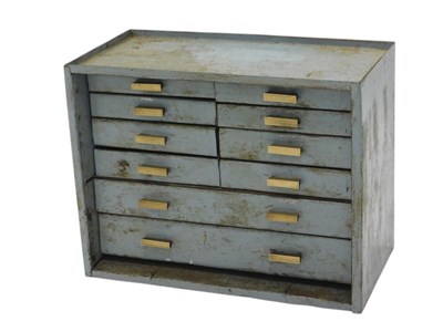 Lot 230 - A set of grey painted metal and brass...