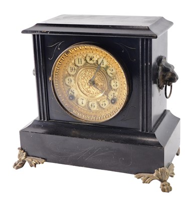 Lot 129 - A late 19thC ebonised and gilt metal mantel...