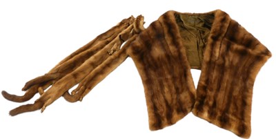 Lot 238 - A Harrods fur stole, initialled OKM, and...
