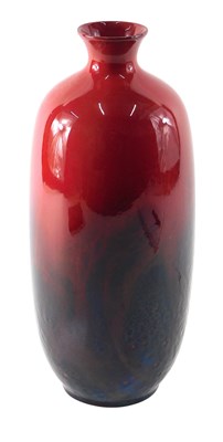 Lot 142 - A Royal Doulton flambe veined vase, numbered...