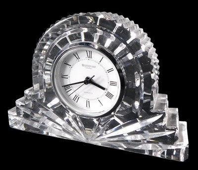 Lot 144 - A Waterford crystal quartz mantel clock, with...