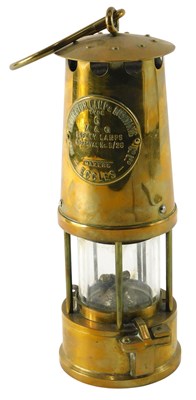 Lot 146 - A brass Protectors miner's lamp, type 6, 23cm...