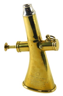 Lot 154 - A Kohler & Son signalling horn, with silvered...