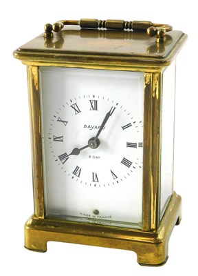 Lot 159 - A Bayard brass cased carriage clock, on...