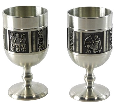Lot 164 - A pair of Kongetinn Norwegian royal pewter...