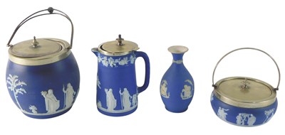 Lot 169 - A Wedgwood blue Jasperware biscuit...