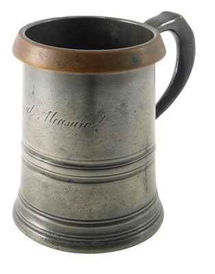 Lot 175 - A Victorian pewter and copper Imperial quart...