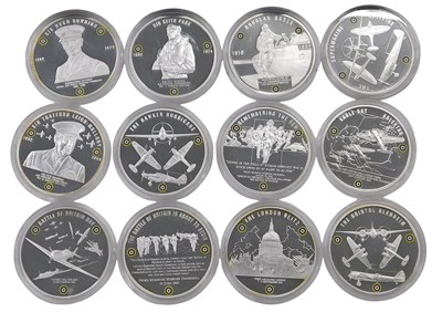 Lot 357 - A set of sixteen Battle of Britain silver...