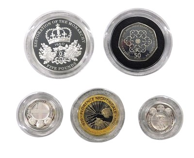 Lot 364 - A 2010 UK silver piedfort coin set, ranging...