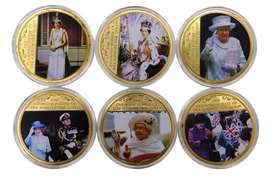 Lot 367 - A set of six Queen Elizabeth II Diamond...