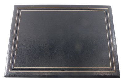 Lot 138 - An Asprey & Co black leatherette desk set with...