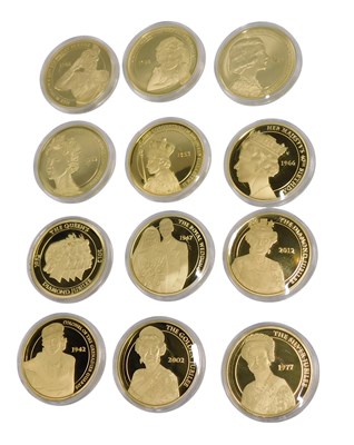 Lot 385 - A set of twelve commemorative...
