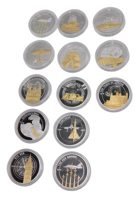 Lot 386 - A set of six Icons of a Nation silver plated...