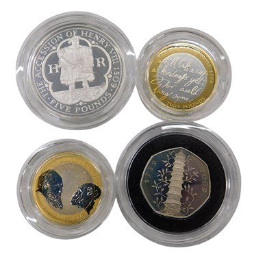 Lot 483 - A 2009 UK silver proof Piedfort four coin...