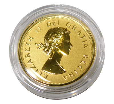 Lot 24 - A Canadian Gillick effigy gold maple leaf coin,...
