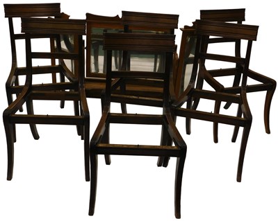 Lot 830 - A set of six Regency mahogany dining chairs,...