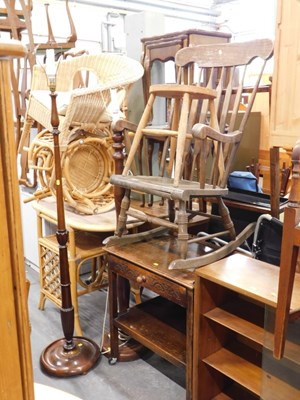 Lot 1527 - A group of furniture, including a woven top...
