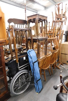 Lot 1535 - A group of furniture, comprising a pine...