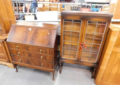 Lot 1501 - A mahogany bureau, with drop down writing...