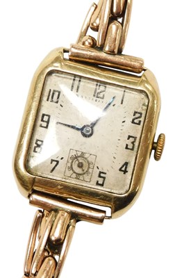 Lot 336 - A mid Century lady's 9ct gold cased wristwatch,...