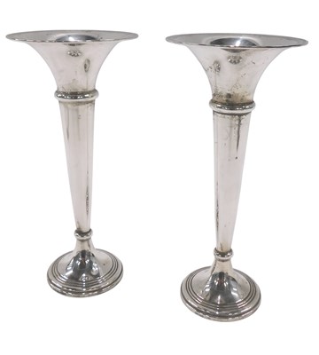 Lot 516 - A pair of Elizabeth II silver trumpet shaped...