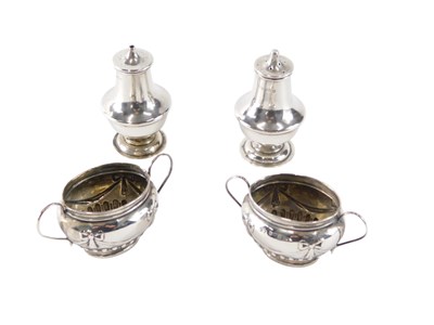 Lot 528 - A pair of George V two handled salts, with...