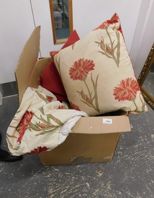 Lot 1580 - Soft furnishings, including cushions, with...