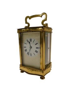 Lot 553 - A late 19th/early 20thC French brass carriage...