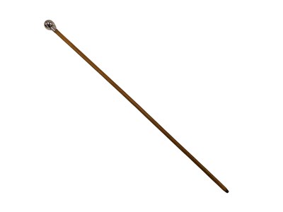 Lot 558 - A military swagger stick, with white metal...