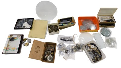 Lot 564 - A large quantity of clock and watch parts, to...