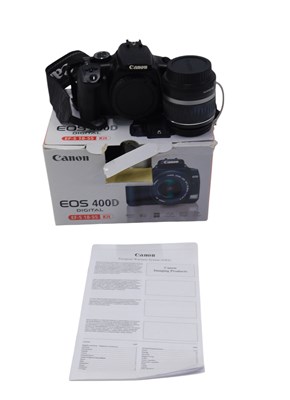 Lot 577 - A Canon EOS 400D digital camera, with lens,...