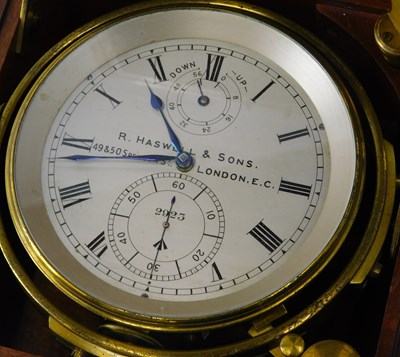 Lot 725 - A marine chronometer by R Haswell and Sons 49...