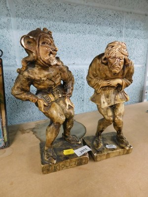 Lot 2015 - Two plaster of Paris figures, modelled as a...