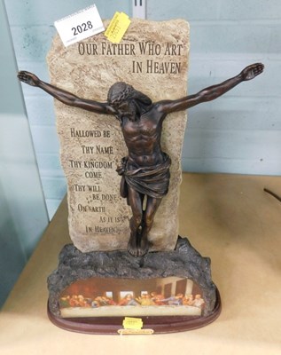 Lot 2028 - A resin model of Christ on a cross, made by...