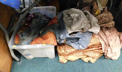 Lot 2052 - Various fabrics, cushion covers, t-shirts, and...