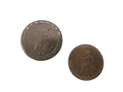 Lot 767 - A cartwheel two pence coin, and a cartwheel...