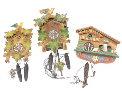 Lot 781 - Three Black Forest cuckoo clocks, to include...