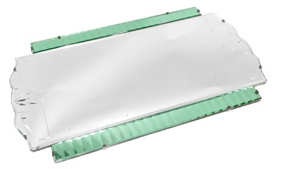 Lot 783 - An Art Deco silvered and green glass wall...