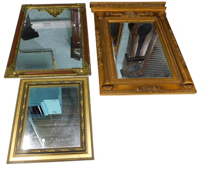 Lot 792 - A gilt gesso overmantel mirror, with a...