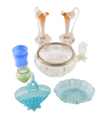 Lot 836 - Victorian and later glass, to include two pink...