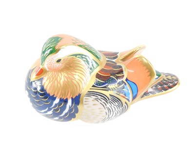 Lot 831 - A Royal Crown Derby porcelain Mandarin duck...