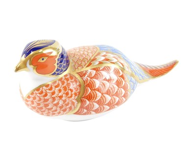 Lot 832 - A Royal Crown Derby porcelain pheasant...