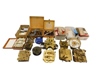Lot 889 - A quantity of clock and watch parts, movements,...