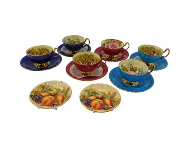 Lot 900 - An Aynsley Harlequin tea set, printed and...