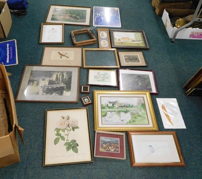 Lot 2084 - A quantity of framed pictures and prints,...