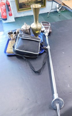 Lot 2158 - A modern leather chrome and cast aluminium...