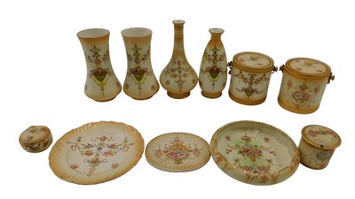 Lot 960 - Various blush ivory ground vases, etc, mainly...