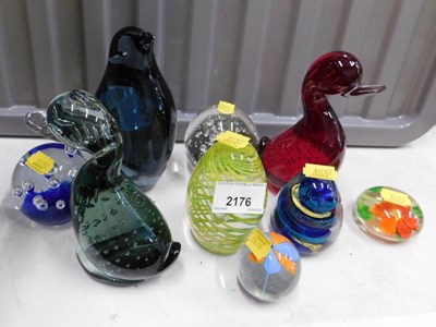 Lot 2176 - A quantity of glass paperweights, to include...
