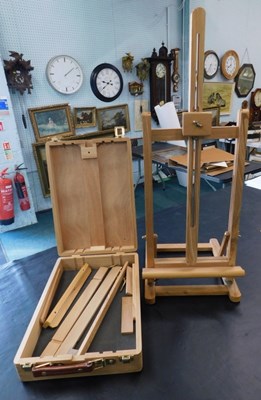 Lot 2179 - A wooden artist's easel and case.