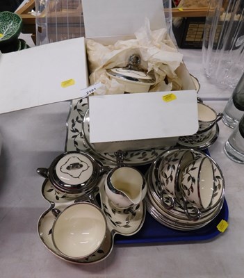 Lot 2180 - A quantity of hand painted old silver lustre...